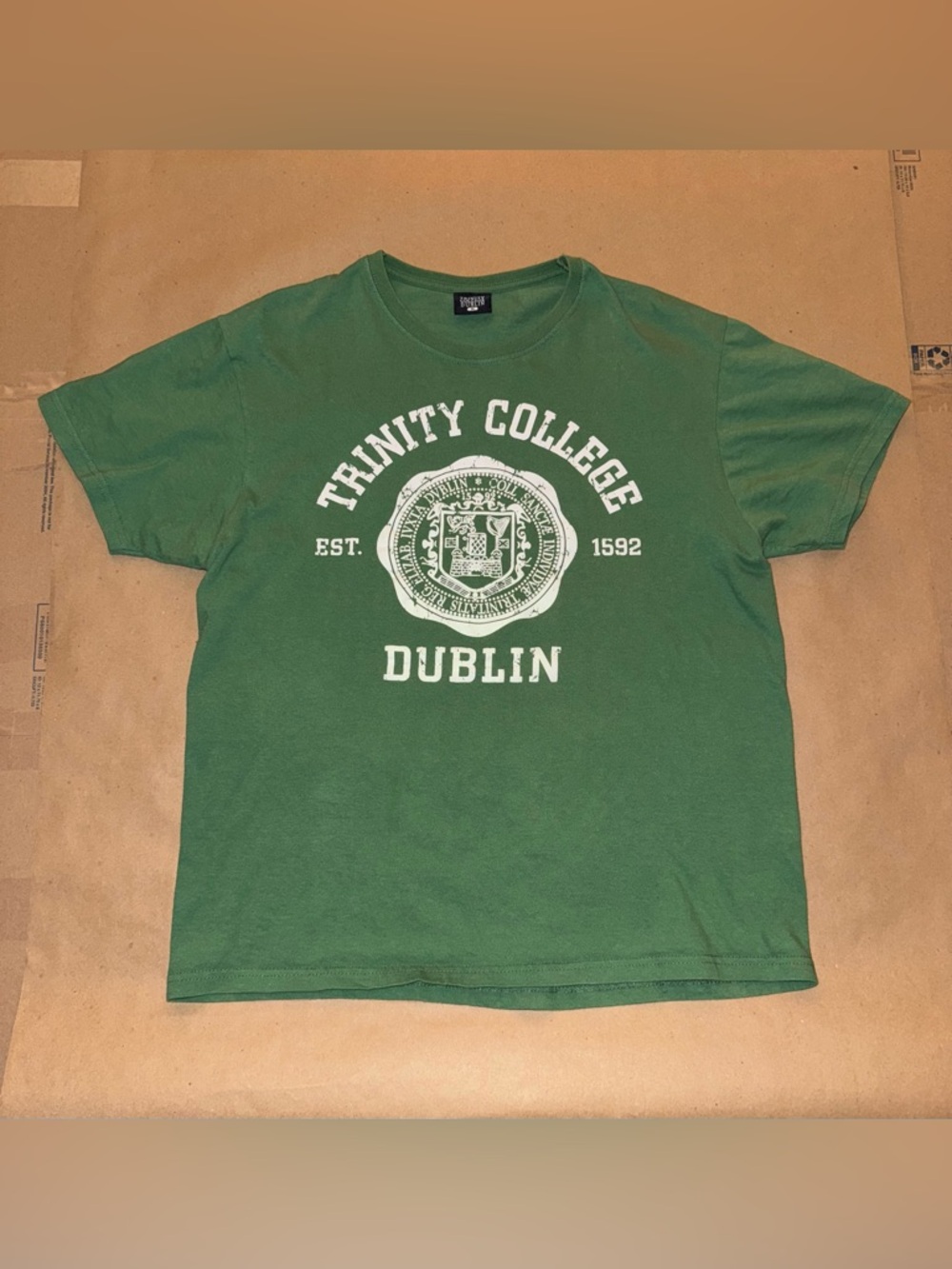 Trinity College Dublin Shirt Short Sleeve Green Men’s Medium Preppy Old Money